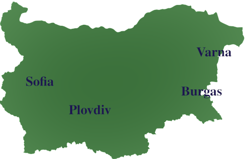 map of Bulgarian cities