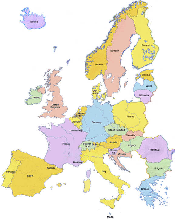 map of European cities