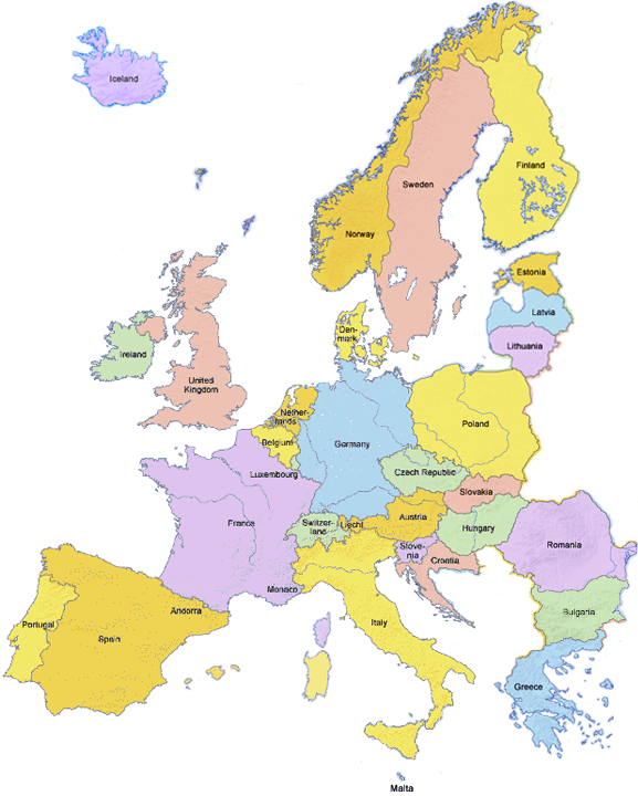 map of European cities